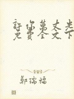 许你万丈光芒好免费全文下载