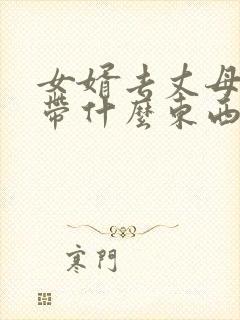 女婿去丈母娘家带什么东西