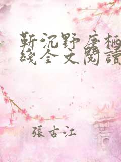 靳沉野唐栖雾在线全文阅读