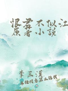 恨君不似江楼月原著小说