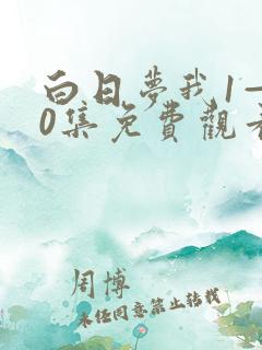 白日梦我1—30集免费观看yy
