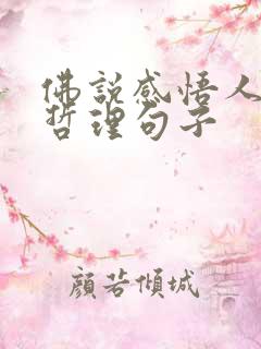佛说感悟人生的哲理句子