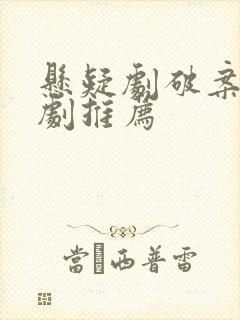 悬疑剧破案电视剧推荐