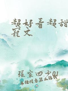 超好看超甜的甜宠文