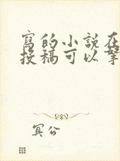 写的小说在哪里投稿可以拿到稿费