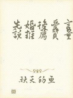 先婚后爱言情小说推荐质量好