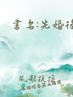 书名:先婚后爱