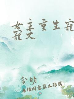 女主重生宠夫甜宠文