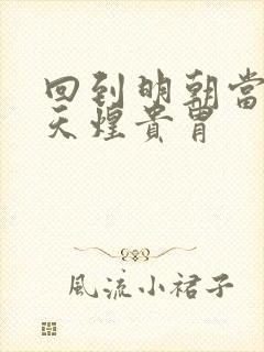 回到明朝当暴君天煌贵胄