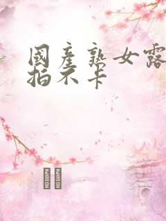 国产熟女露脸自拍不卡
