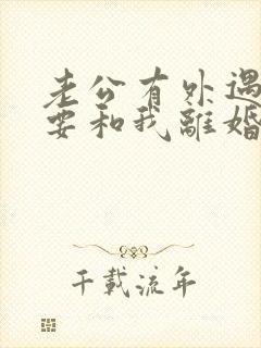 老公有外遇了非要和我离婚怎么办