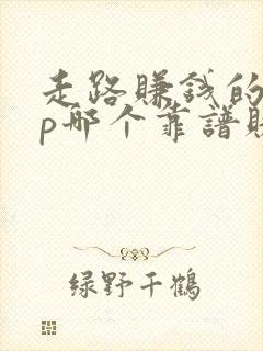 走路赚钱的app哪个靠谱赚钱还快