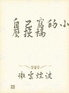 自己写的小说怎么投稿