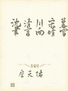 沈清川宋暮颜程聿言向晴雪后续大结局