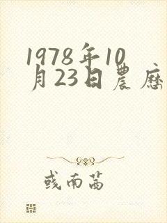 1978年10月23日农历是多少 1978年10月23日农历是多少