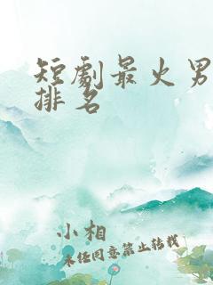 短剧最火男演员排名