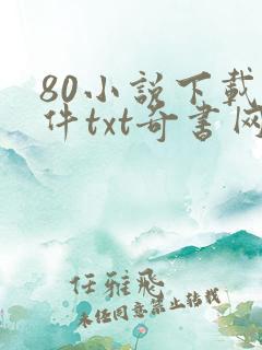 80小说下载软件txt奇书网