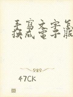 手写文字怎么转换成电子版