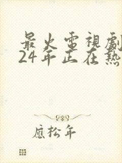 最火电视剧2024年正在热播的有哪些