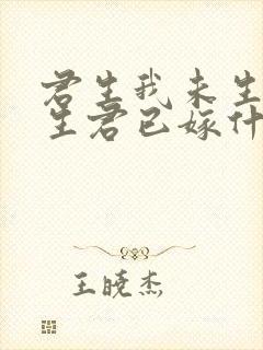 君生我未生,我生君已嫁什么意思