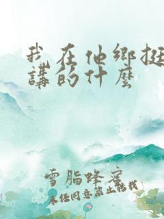 我在他乡挺好的讲的什么