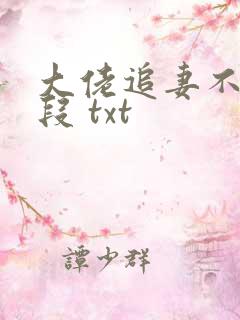 大佬追妻不择手段 txt