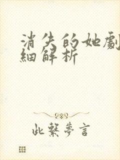 消失的她剧情详细解析