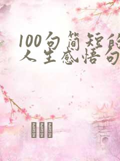 100句简短的人生感悟句子