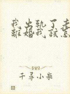 我出轨了老公要离婚我该怎么办