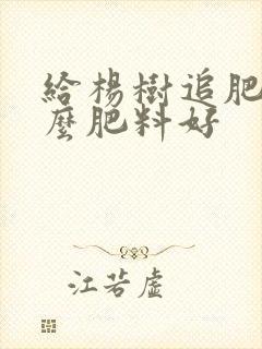 给杨树追肥用什么肥料好