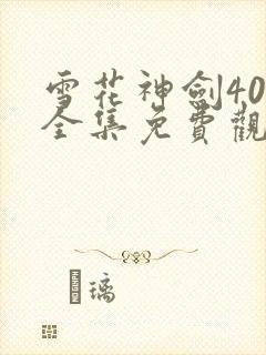 雪花神剑40集全集免费观看电视剧
