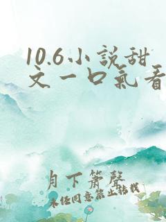 10.6小说甜文一口气看完