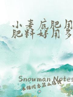 小麦底肥用什么肥料好用多少