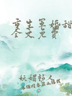 重生军婚甜如蜜全文免费