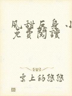 风甜反身 小说免费阅读