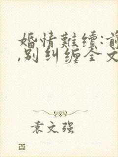 婚情难续:前夫,别纠缠全文免费阅读