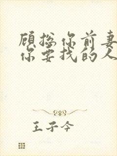 顾总你前妻就是你要找的人全