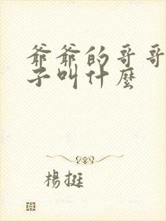 爷爷的哥哥的儿子叫什么