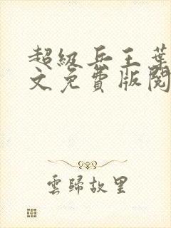 超级兵王叶谦全文免费版阅读