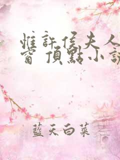 惟许侯夫人无弹窗 顶点小说