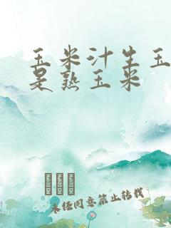 玉米汁生玉米还是熟玉米