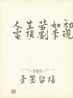 人生若如初相见电视剧李现免费