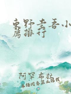 东野圭吾小说推荐排行