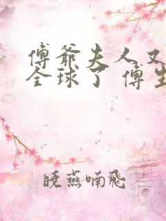 傅爷夫人又惊艳全球了 傅生