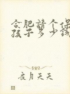 合肥请个保姆带孩子多少钱