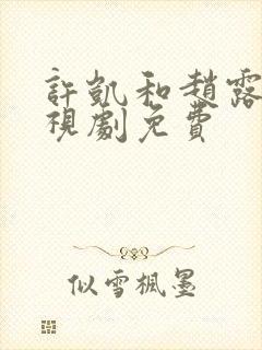 许凯和赵露思电视剧免费