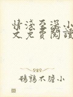情浅至深小说全文免费阅读