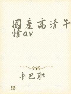 国产高清午夜激情av