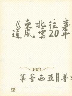 《东北往事:黑道风云20年》