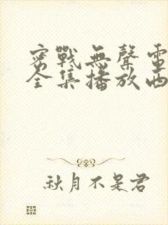 密战无声电视剧全集播放西瓜